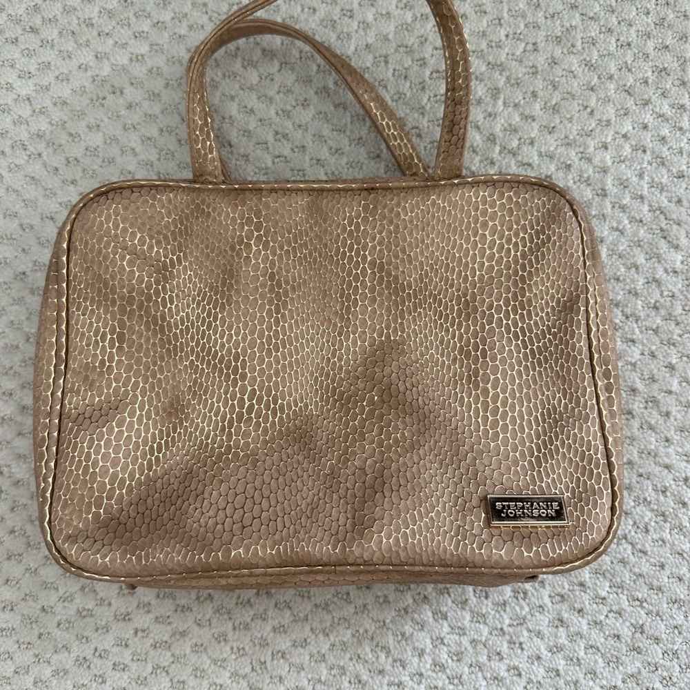 Stephanie Johnson Gold Textured Cosmetic Bag